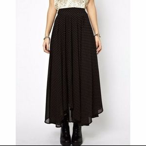 FREE PEOPLE POLKA DOT MAXI SKIRT